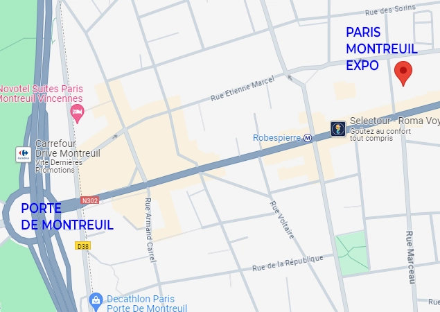Carte Paris Montreuil Expo